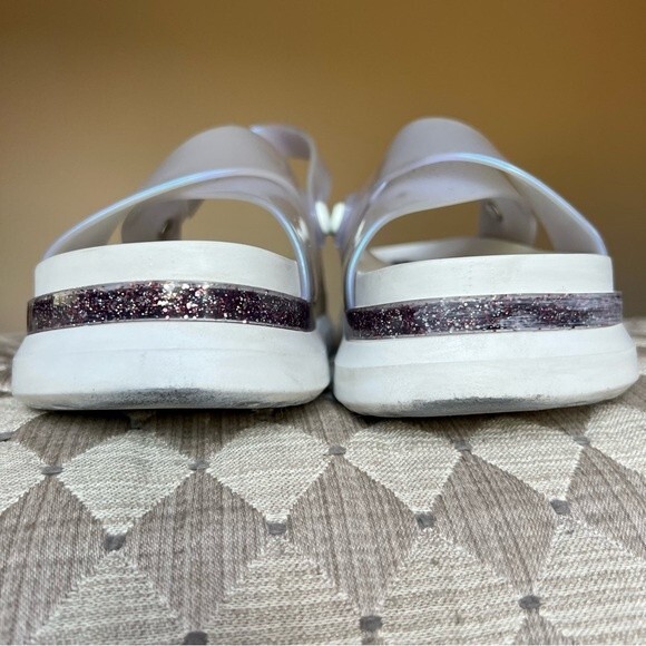 Melissa Awaytomars White Cosmic Sandals II Glitter Platform Soles Women’s Size 6 - Picture 10 of 15